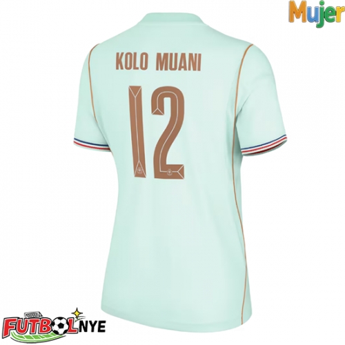 Camiseta Francia Randal Kolo Muani #12 Visitante Equipación para mujer Mundial 2026 manga corta